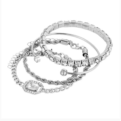 4 Pcs Crystal Bracelet Set Bohemian Design For Women - Hipster Collections