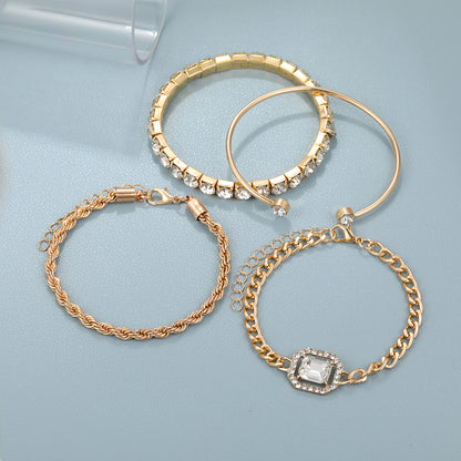 4 Pcs Crystal Bracelet Set Bohemian Design For Women - Hipster Collections