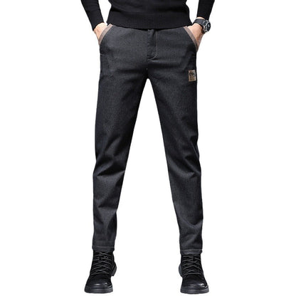 Embroidery Trend Slim Straight Pants Men