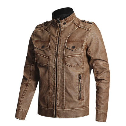 Thick PU Leather Coat Men's Fashion Casual - Hipster Collections