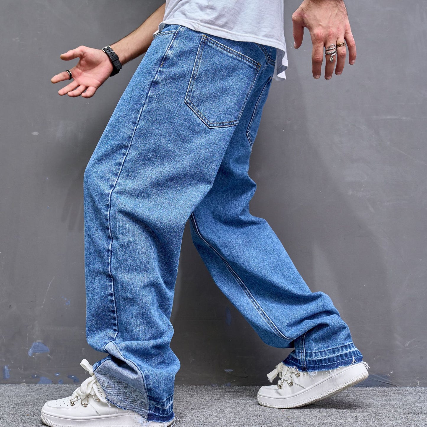 Vintage Casual Jeans Men American Style Trend