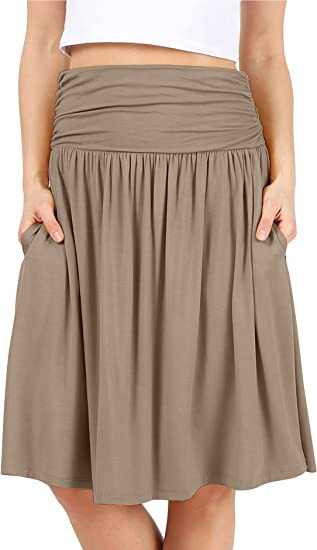 European And American Women's Clothing Pleated Elegant Midi Skirt