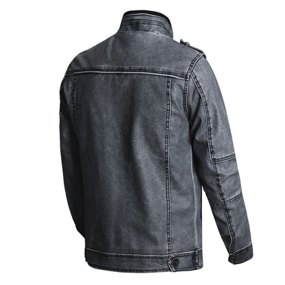 Thick PU Leather Coat Men's Fashion Casual - Hipster Collections