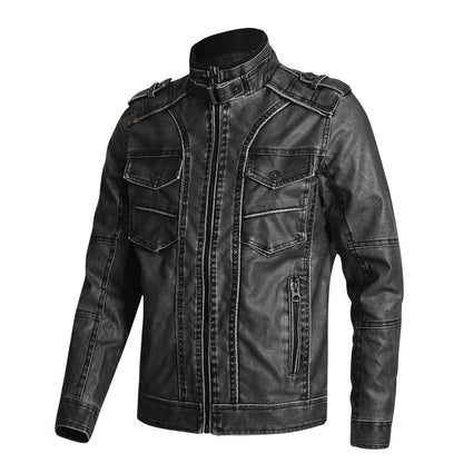 Thick PU Leather Coat Men's Fashion Casual - Hipster Collections