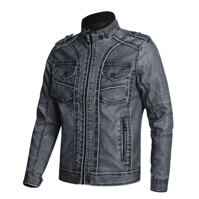 Thick PU Leather Coat Men's Fashion Casual - Hipster Collections