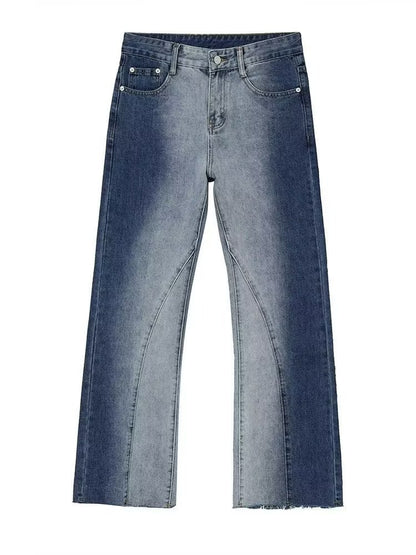 Retro Gradient Jeans Loose Flared Pants