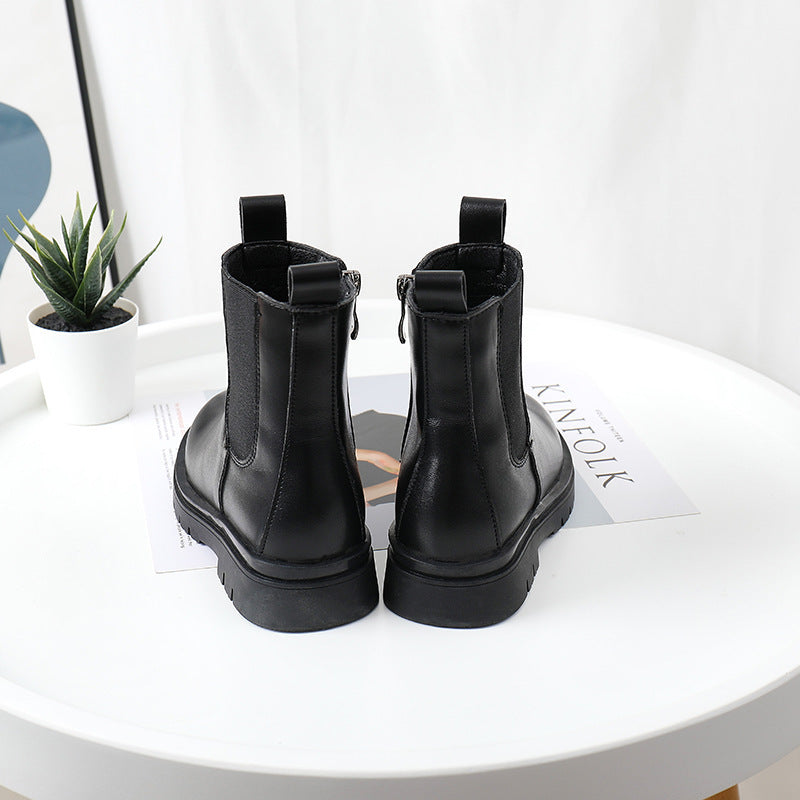 New Leather Little Girl Martin Boots - Hipster Collections