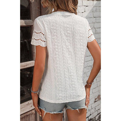 Women's Fashion Summer Solid Color Round Neck Short Sleeves T-shirt - Hipster Collections