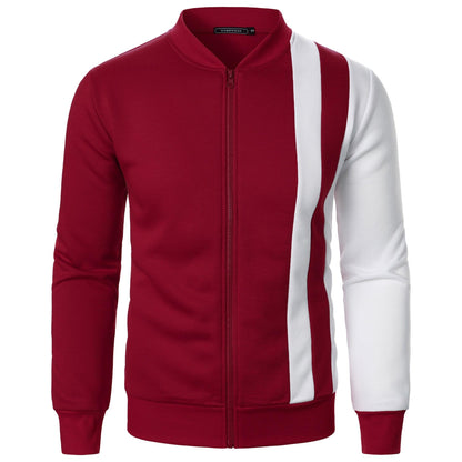 Zipped Stand Collar Multicolor Hoodie Casual Jacket - Hipster Collections