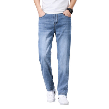 Men's Thin Loose Straight Ice Silk Jeans