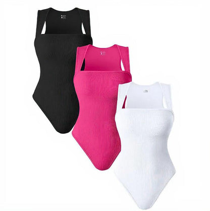 Square Neck Sleeveless Slim Fit Tank Top - Hipster Collections