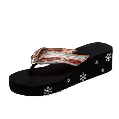 Women Slippers With Rhinestones - Hipster Collections