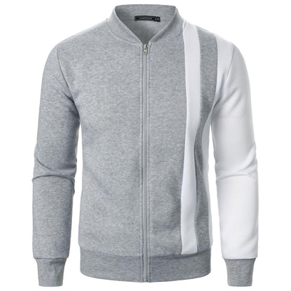 Zipped Stand Collar Multicolor Hoodie Casual Jacket - Hipster Collections