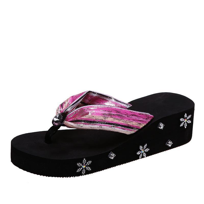 Women Slippers With Rhinestones - Hipster Collections