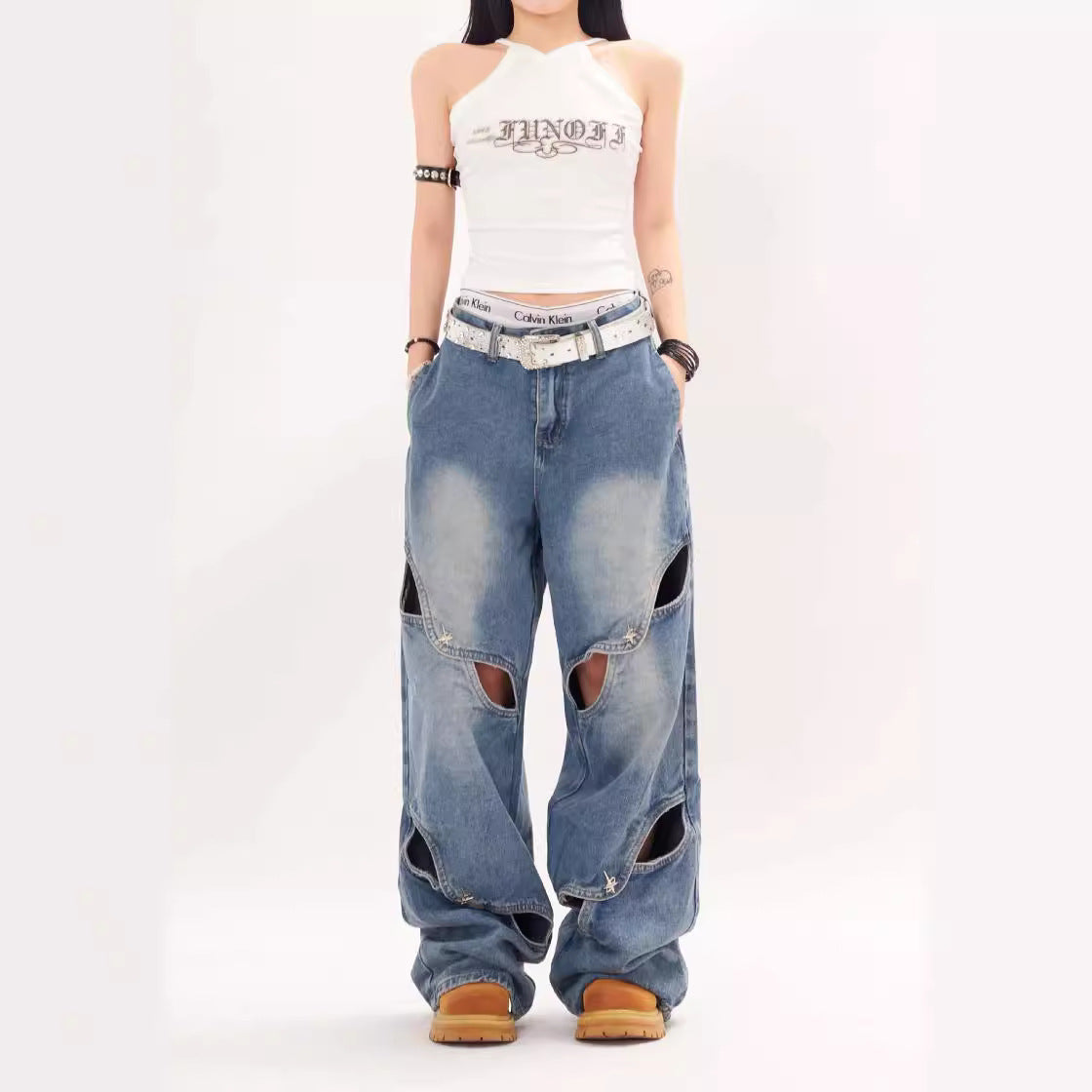 Same Style Fashion Brand Loose Wide-leg Straight Pants