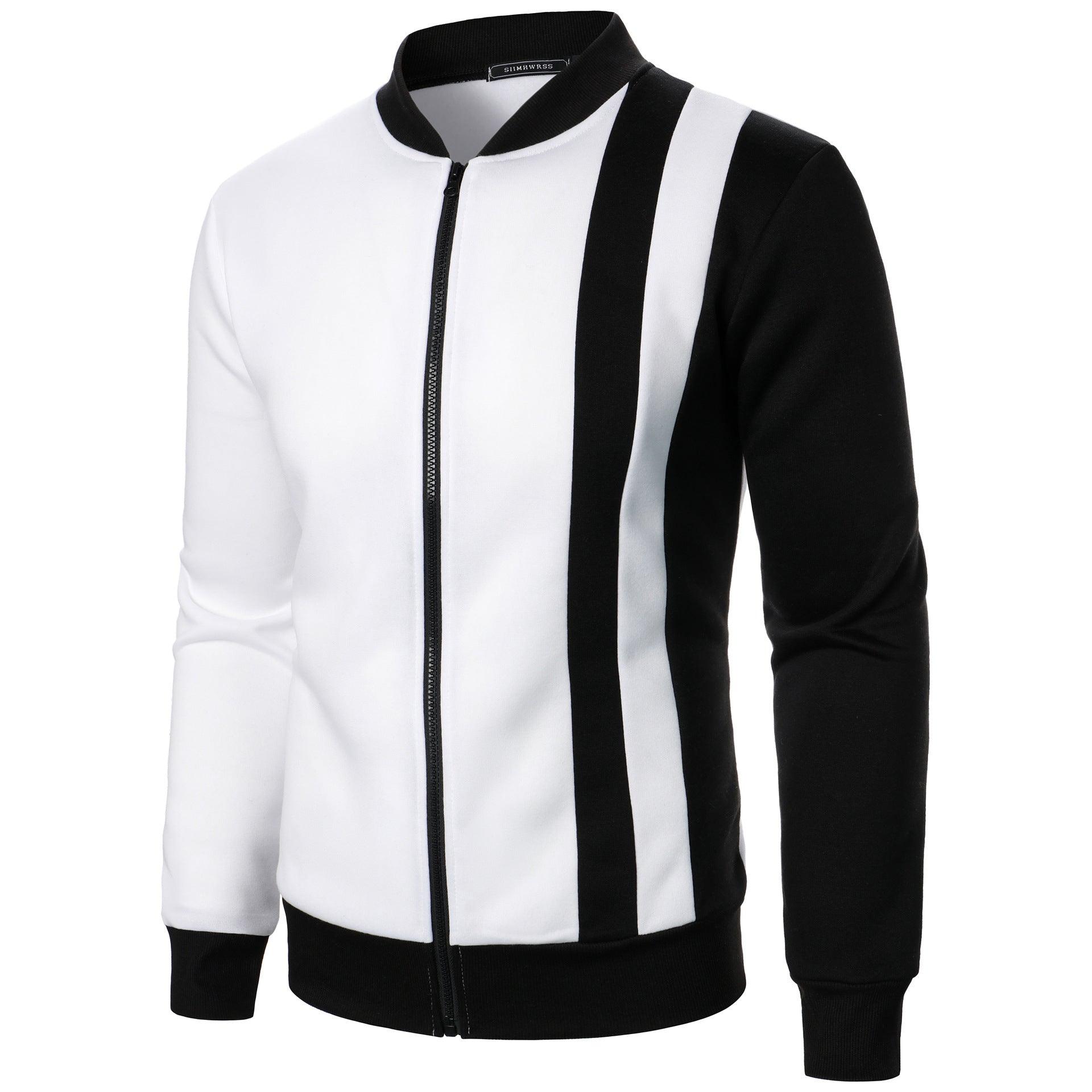 Zipped Stand Collar Multicolor Hoodie Casual Jacket - Hipster Collections