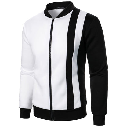 Zipped Stand Collar Multicolor Hoodie Casual Jacket - Hipster Collections