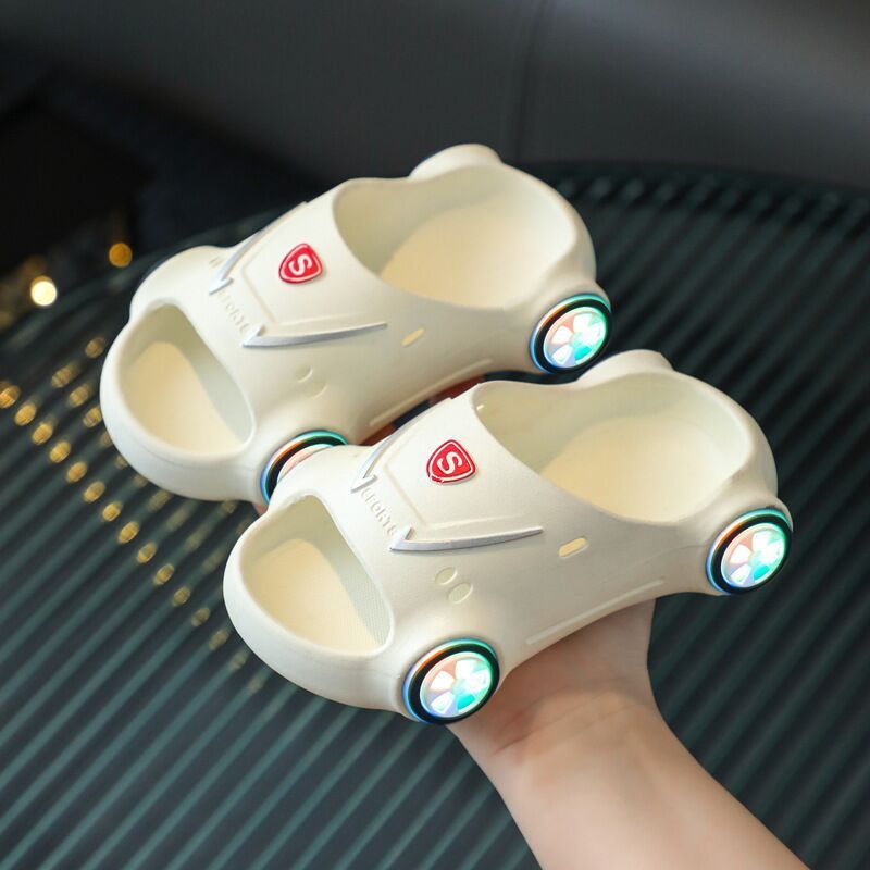 Unisex Kids Glowing Slippers Cartoon Car Sandals