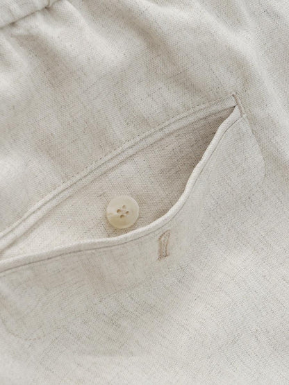 Men's Simple Solid Color Casual Cotton Linen Shorts - Hipster Collections
