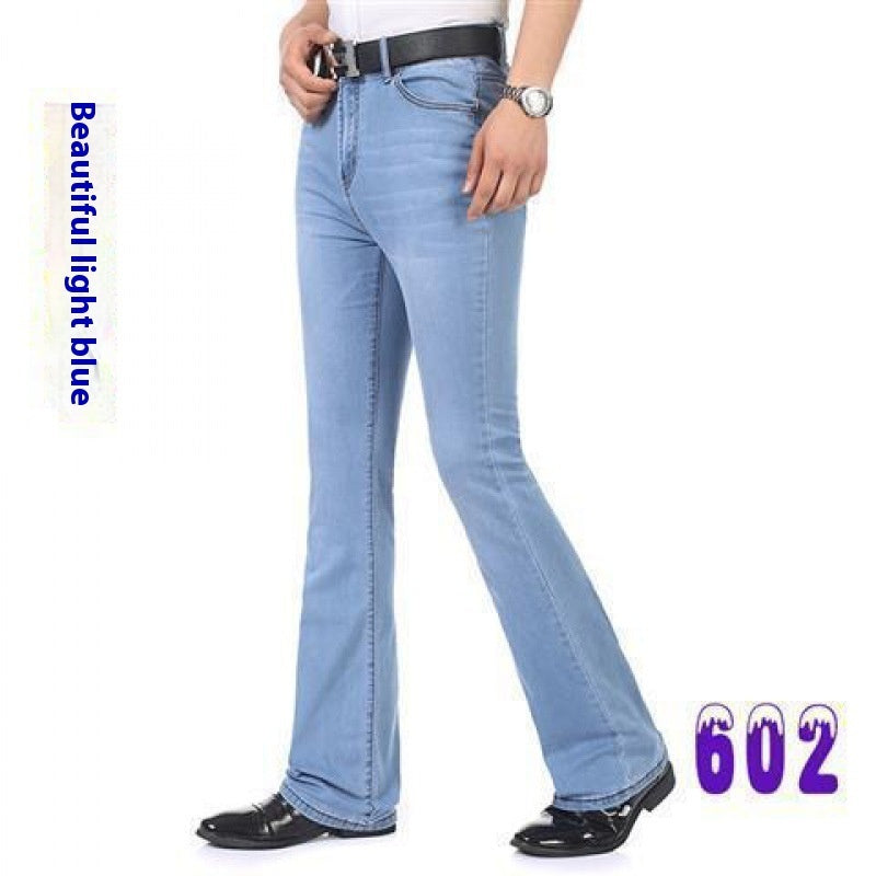 Men's Flared Pants Elastic Denim