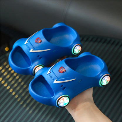 Unisex Kids Glowing Slippers Cartoon Car Sandals