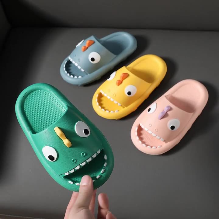 Unisex Shark Slippers For Kids Toddler Non Slip Children Shower Shoes