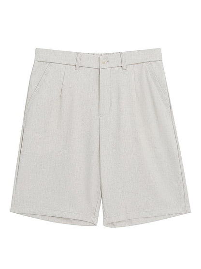 Men's Simple Solid Color Casual Cotton Linen Shorts - Hipster Collections
