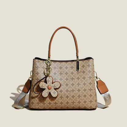 Tote Bag With Flower Pendant For Women - Hipster Collections