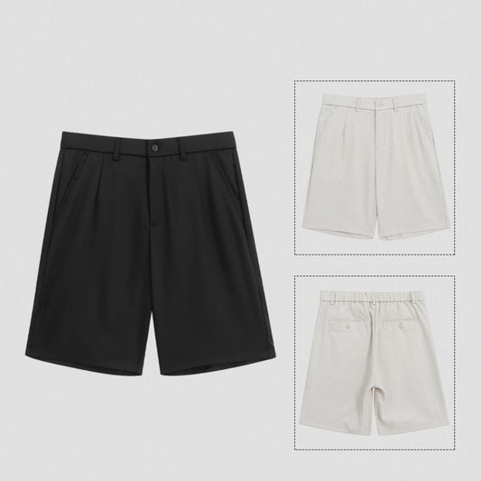 Men's Simple Solid Color Casual Cotton Linen Shorts - Hipster Collections