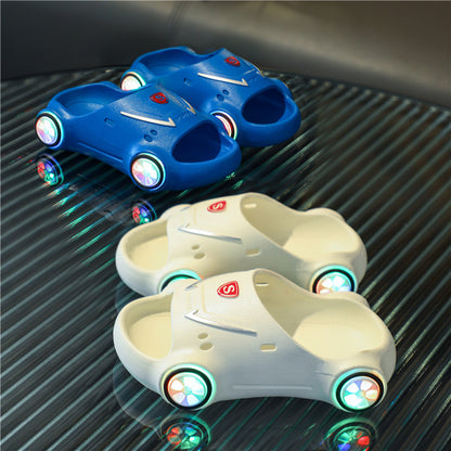 Unisex Kids Glowing Slippers Cartoon Car Sandals