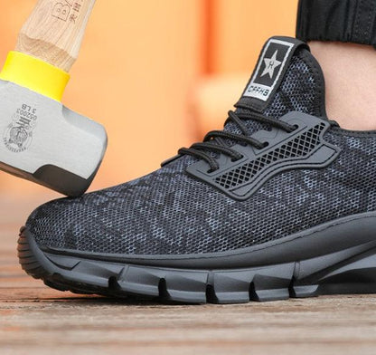 Camouflage Flying Woven Labor Protection Shoes With Steel Toe Caps - Hipster Collections