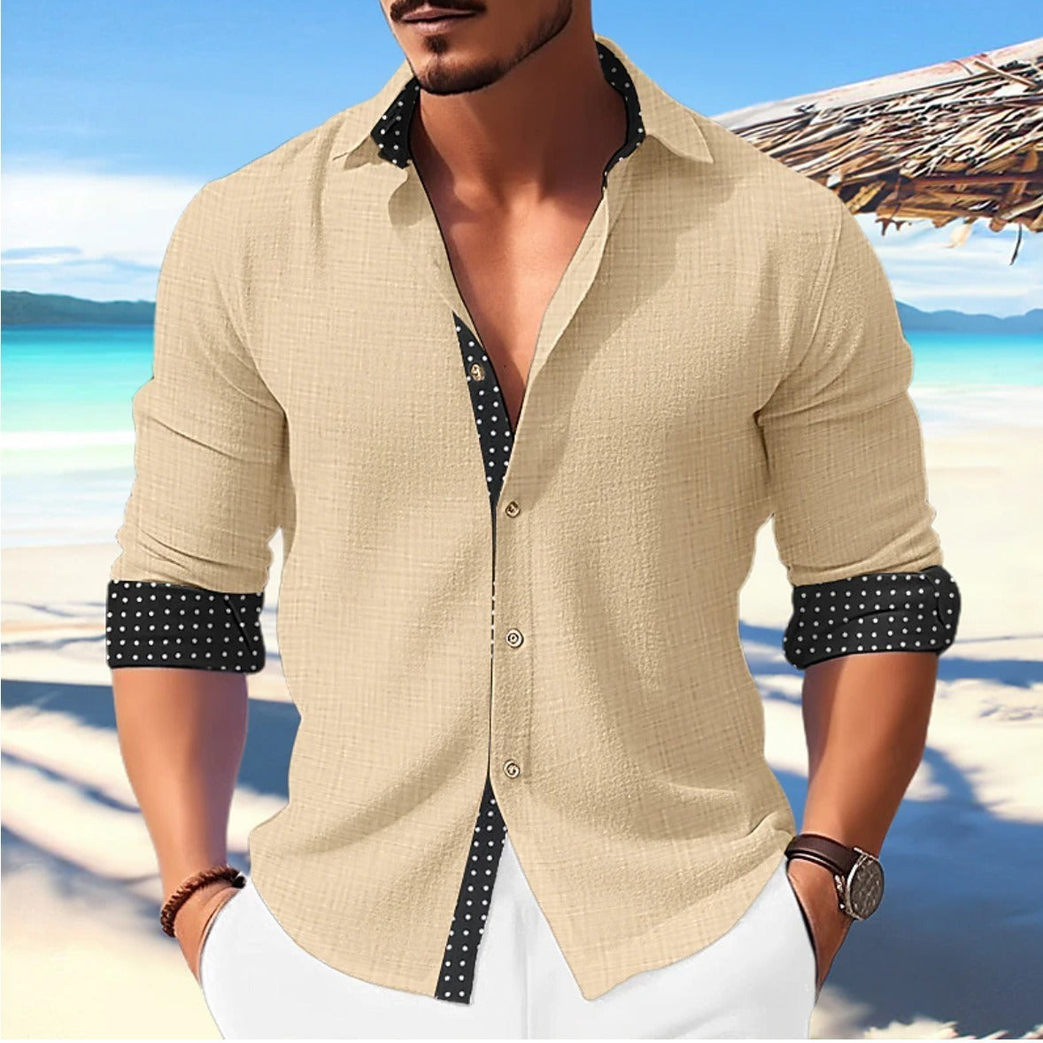 Casual Fashion Trends 3D Printed Men's Long Sleeve Shirt - Hipster Collections