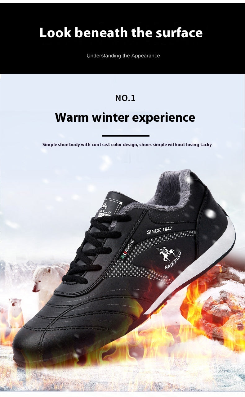 Autumn And Winter Cotton-padded Shoes With Velvet Men's Casual Sneaker