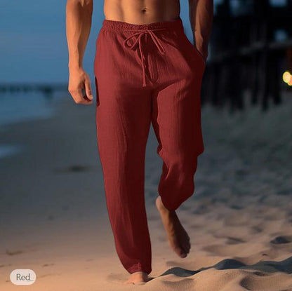 Beach Pants Drawstring Elastic Waist Straight Flat Comfortable Transparent - Hipster Collections