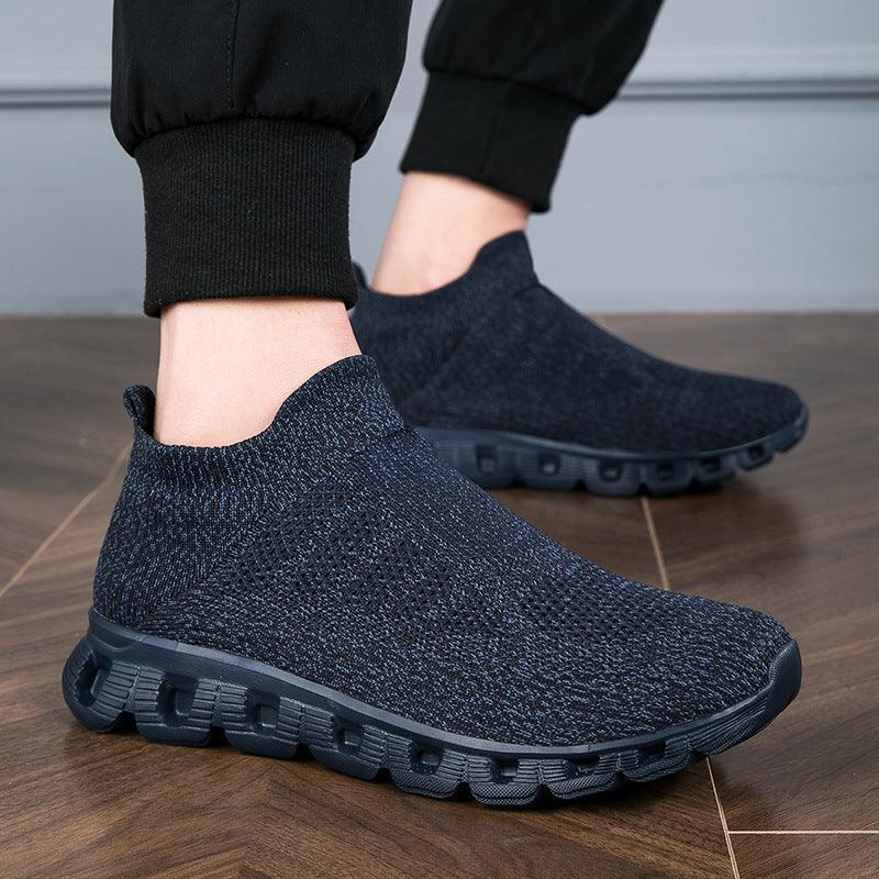 Casual Solid Color Flying Woven Sports Shoes Men Lightweight Breathable Mesh Shoes Summer Sneakers - Hipster Collections