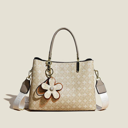 Tote Bag With Flower Pendant For Women - Hipster Collections