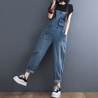 Women's Korean Version Of The New Spot Strap Spring Jeans - Hipster Collections