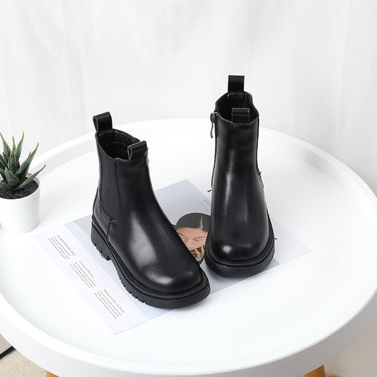 New Leather Little Girl Martin Boots - Hipster Collections