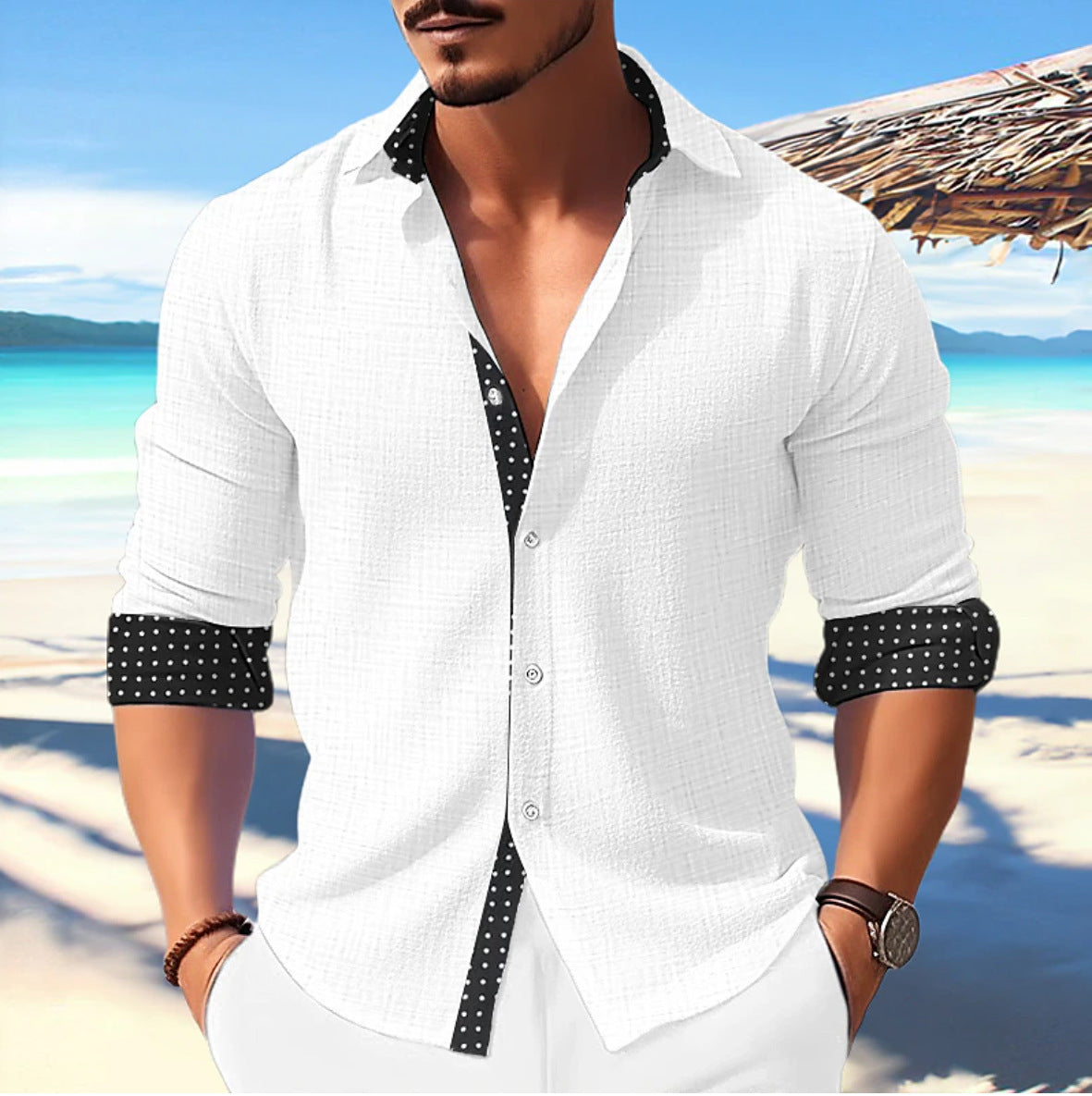 Casual Fashion Trends 3D Printed Men's Long Sleeve Shirt - Hipster Collections