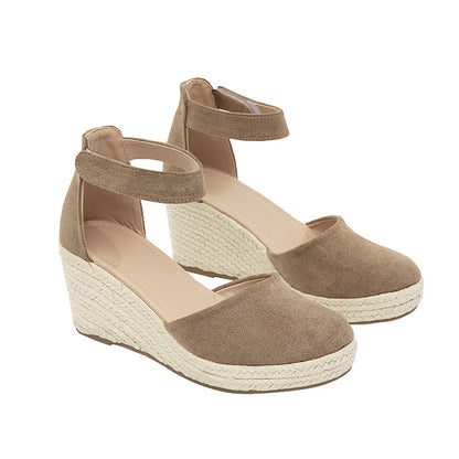 Stylish Women's Sandals New Closed Toe Wedge Sandals Platform Straw Woven Hemp Rope - Hipster Collections