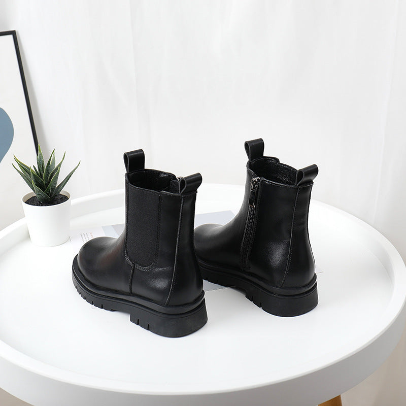 New Leather Little Girl Martin Boots - Hipster Collections